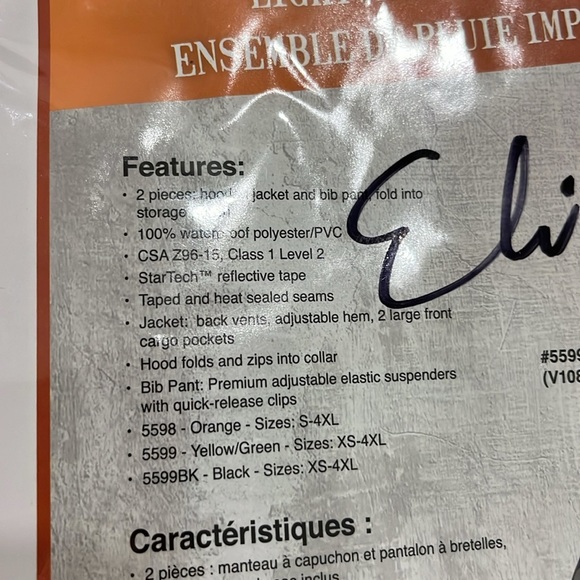 Pioneer lightweight waterproof suit orange reflective 2XL - Picture 3 of 6